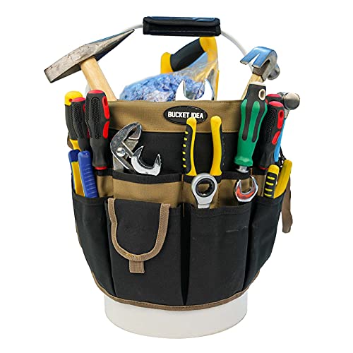 MELOTOUGH Bucket Idea Bucket Tool Organizer With Pockets Fits to 3.5-5 Gallon Bucket for Garder