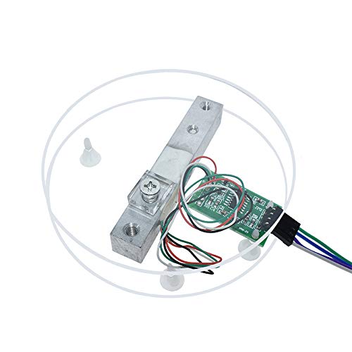 HX711 Weight Sensor Module Kit Digital Load Cells Weight Sensor A/D Module 5kg Portable Electronic Kitchen Scale for Arduino with 3.5mm x 1.35mm Power Cable, Scale Display Module