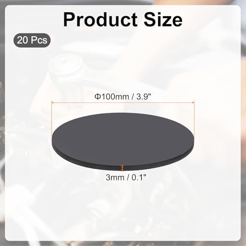 PATIKIL Rubber Solid Discs Washers, 20 Pcs 100mm OD x 3mm Thick Rubber Round Gasket Pad Bushings Spacer Washer for DIY Gasket Craft, Black 100mm OD x 3mm T