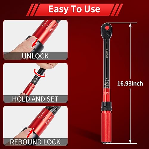 Hairich torque wrench 1/2, 10-170ft.lb/13.6-230Nm, ±3% HIGH PRECISION 1/2" 10-170 FT.LB