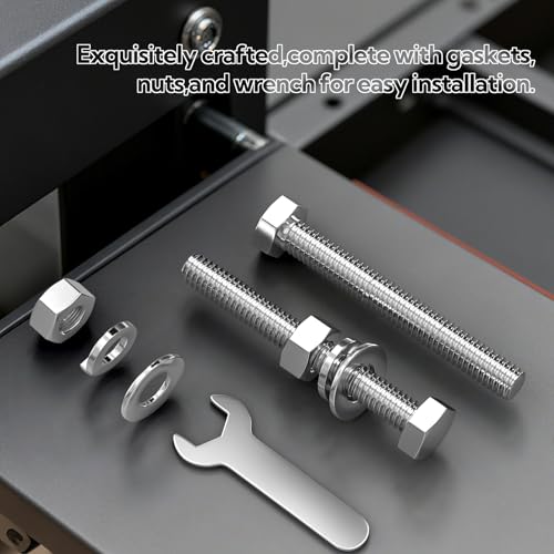 10PCS 3/8-16" x 4" 304 Stainless Steel Fully Threads Bolt, Hex Head Bolts with Nut Spacer and Spanner