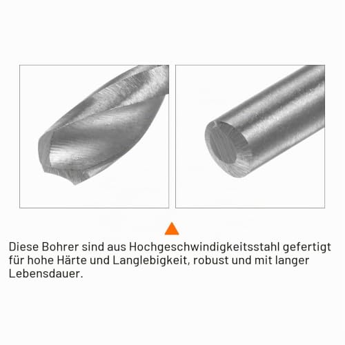 QUARKZMAN Extra Long Spiral Drill Bits 3 mm HSS Drill Bit with High-Speed Steel Straight Shank Drill Bits 120 mm Length for Metal Woodwork Plastic Aluminum Alloy Pack of 10 3mmx120mm