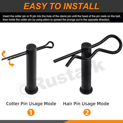 100Pcs 16 Sizes M2 M3 M4 M5 M6 M8 M10 M12 Black Cotter Pin Hair Pin Clevis Pin Assortment Kit Zinc Plated R Clips Hair Pins Spring Pin Fasteners Hitch Pin Clips for Automotive Mechanics