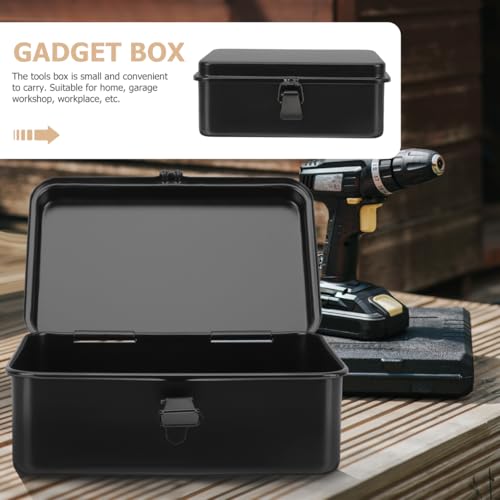 DOITOOL Small Tool Box Organizer Metal Toolbox for Small Parts Screwdrivers Screws and Tool Parts Buckle Closure Portable Storage Case for Home Garage Workshop 7.87 X 4.92 X 3.07 in