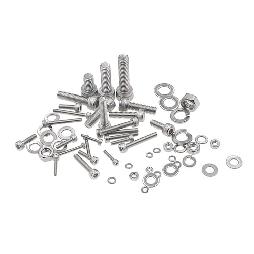 1080PCS M2-M6 304 SS Knurled Socket Head Cap Screws Nuts Washers Kit