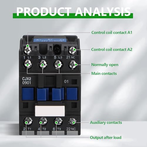 Wengart AC contactor CJX2-0901, AC24V 3NO1NC improve your industrial performance for high performance load management, modular flexibility and environmentally friendly operation 1NC_AC24V