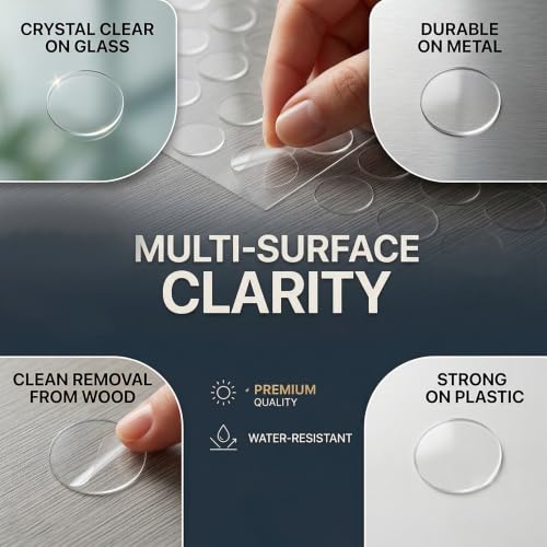 Glue Dots Double Sided 200 PCS, 0.79 Inch Clear Sticky Tack, Transparent Adhesive Sticky Dots Removable Poster Putty for Balloons, Photos, Crafts, Wall Decor, Home, Office and DIY Projects 0.78" Round