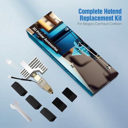 Hotend Kit for Elegoo Centauri Carbon, Fully Pre-Assembled Replacement Hotend with 0.4mm Brass Nozzle, Silicone Socks & Nozzle Wipers Included - 3D Printer Accessories Hotend Kit