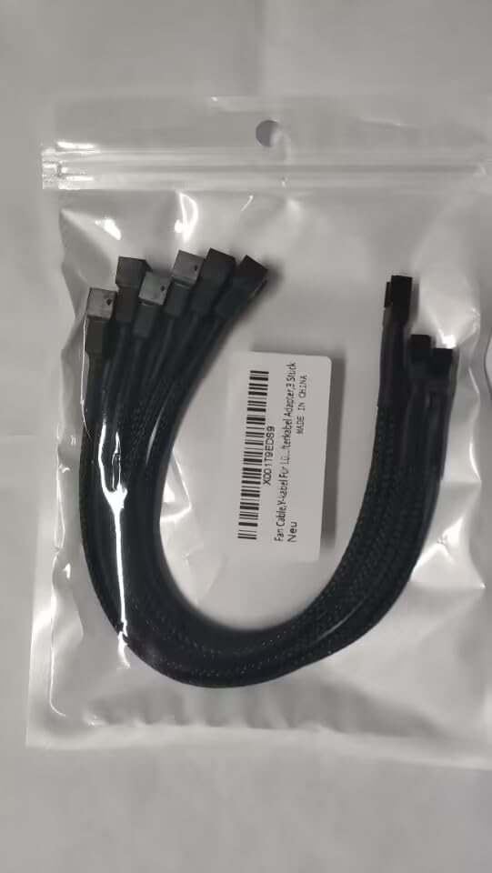 Fan cable, Y-cable for fans, fan adapter, fan Y-cable, fan splitter cable, fan splitter, computer fan cable, 4 pin cable, Y-fan cable, PWM adapter, fan cable splitter, fan cable adapter, 3 pieces 1 to 2 -3PCS