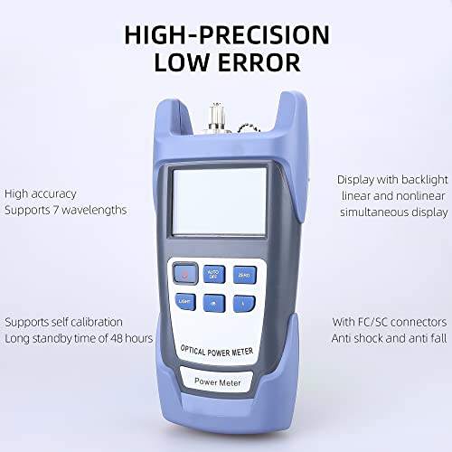 FTTH Fiber Optical Power Meter with Light Source SC FC Connector Optic Test Equipment for CCTV Communication Engineering OPM-50~+26dBm