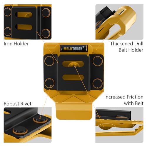MELOTOUGH Electrican Tool Pouch Belt Clip Nail Work Pouch Tool Belt Pouches Utility Tool Organizer Pouch,Drill Belt Clip,Drill Holder for Tool Belt,Drill Holster,Measuring Tape Holder