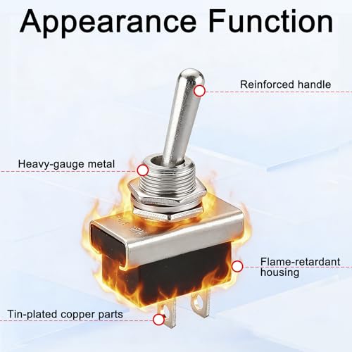 Heschen Toggle Switch KN3D-101 On/Off Switch 25A 12V 2-Pin Locking with Waterproof 1