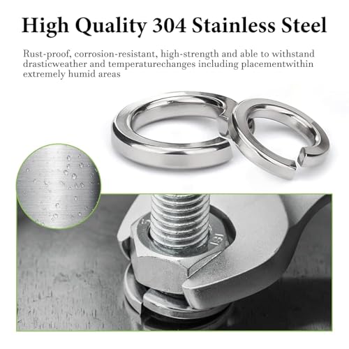 Spring Lock Washers Assortment Kit(1000 Pack) & Vifmy Locknuts Assortment Kit 140Pcs