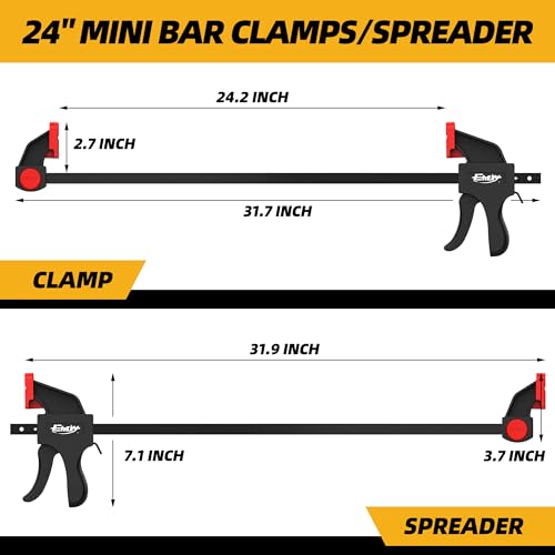 24" Wood Clamps, Medium 170lbs One-Handed Spreader/Clamp, 2PCS