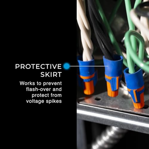 Ideal Electrical Twister Proflex Mini (30-643J) Orange/Blue Wire Connector, Jar of 500 — Compact Twist-On Wire Nuts for 22 to 12 AWG with Comfort SureGrip and Flexible Skirt Blue/Orange