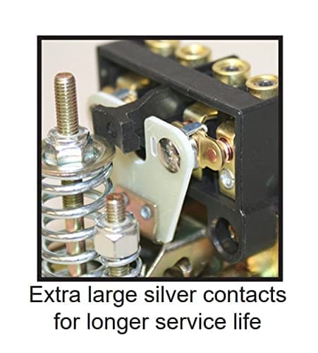 Merrill MFG MPSHD6080 Water Well Pressure Control & Air-Pump Pressure Switch, 60-80 PSI Pressure Setting, NEMA 1, Adjustable Differential,1/4" Female NPT