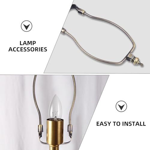 2 x Lighting Accessories Lamp Harps and Adapter Lamp Making Set Holder for Lamp Harp Holder Lampshade Base Alloy Coating Horn Frame Adjustable