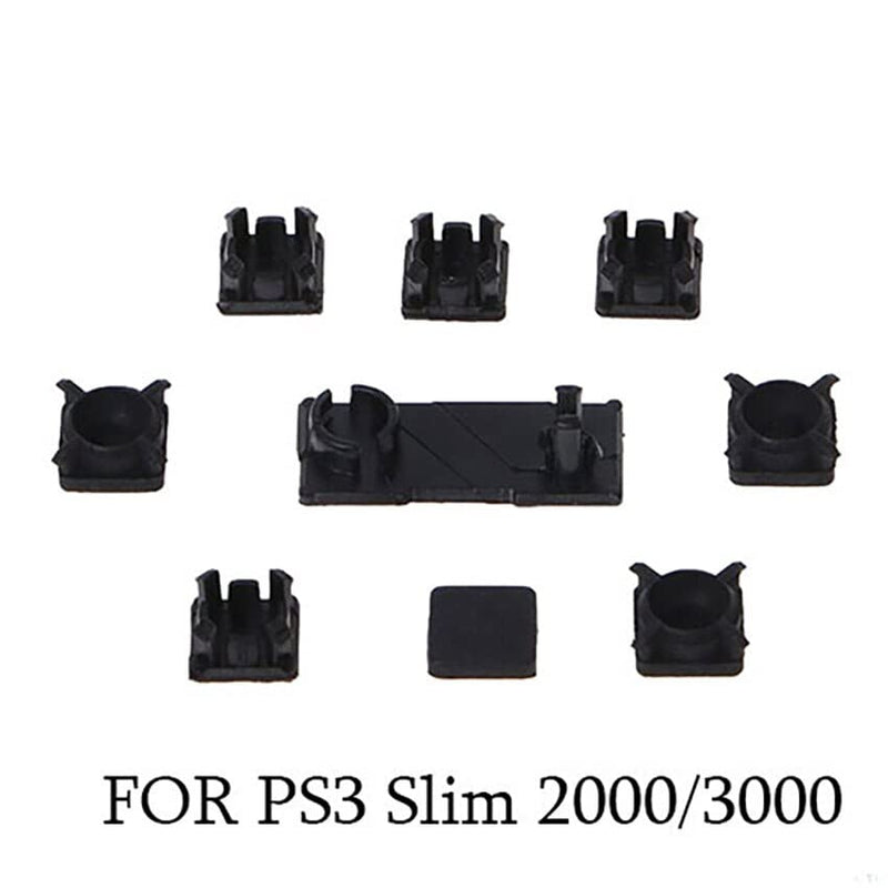 Replacement Console Screws with Rubber Foot Cover Set for PS2 PS3 Slim 2000 3000 4000 70000 Console Screw Kit Repair Parts (AB) AB