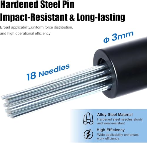 18 Needles SDS Shank Electric Hammer Needle Scaler Adapter, Hardened Alloy Steel Rust Remover Concrete Drilling Tool For Masonry Tile Surfaces Preparation