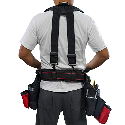 MELOTOUGH Padded Tool Belt with D ring for men construction Strong Durable Double Metal Roller Buckle