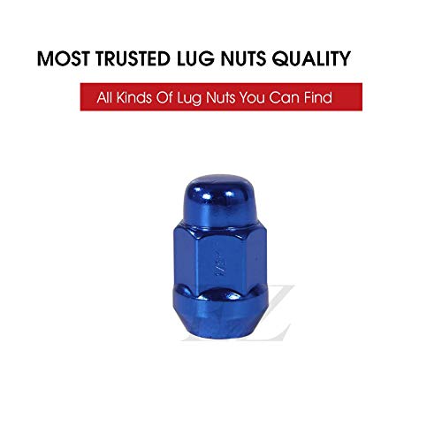 EZAccessory 24 Blue Bulge Acorn Lug Nuts 14x1.5 Thread Size 13/16" Hex Pack of 24
