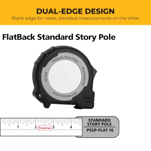 FastCap ProCarpenter Story Pole Flatback Measuring Tape, 16', 3-Pack