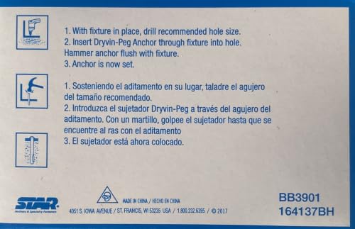 Star Dryvin-Pegs Split-Drive Concrete Anchor, 1/4 in x 2-1/2 in, 50 Count