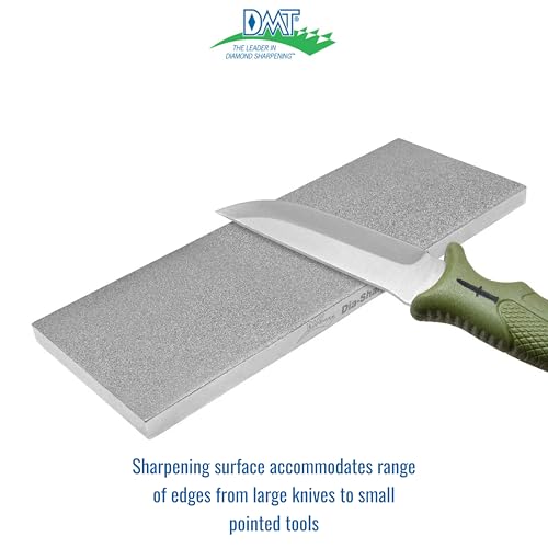 DMT D8F Dia-Sharp Bench Stone - Diamond Knife Sharpener for the Workshop, Jobsite or Kitchen - Fine - Flat Diamond Sharpening - Non-Slip Knife Sharpener- Made in the USA - 8 x 3 x 0.38 Inches