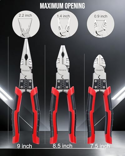 3 Pcs Plier Set Multi-Purpose Needle Nose