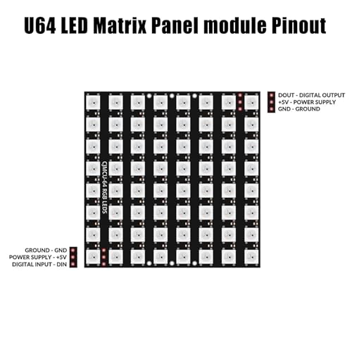 GERUI Pack of 3 U 64 LED Matrix Panel CJMCU-8x8 Module WS2812 5050 RGB in Full Color Driver Color Light Development Board Compatible for Arduino and Raspberry