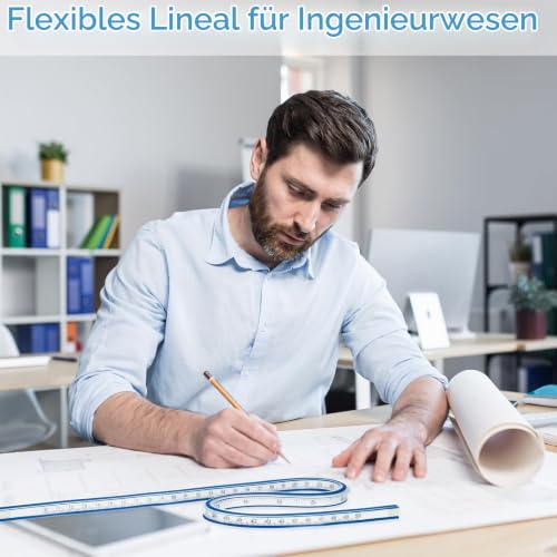 QUARKZMAN 40 Inch 100 cm Flexible Curve Ruler Can Be Drawn Blue | Sewing and engineering are beneficial