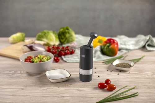 Kuhn Rikon Ratchet Spice Grinder, Ceramic Mill for Salt and Pepper, Grey