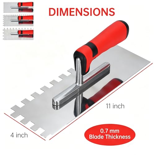 Square Notched Tile Trowel Set, with Rubber Grout Float and Grout Sponge Trowel and Float Set