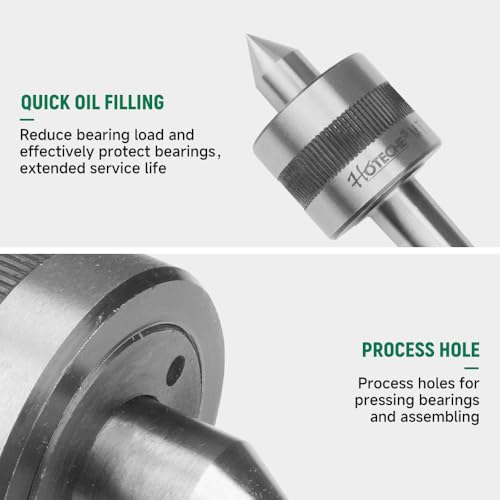 Hoteche MT2 Lathe Accessories - Rotating Centring Tip Made of Tool Steel for Effective Clamping - Elastic Connection for Lathe and Milling Machine - Ideal for Precise Machining of Metal Parts