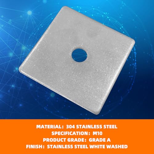 10 Pcs Square Plate Washers 3/8" (ID) x 2.4" x 2.4"