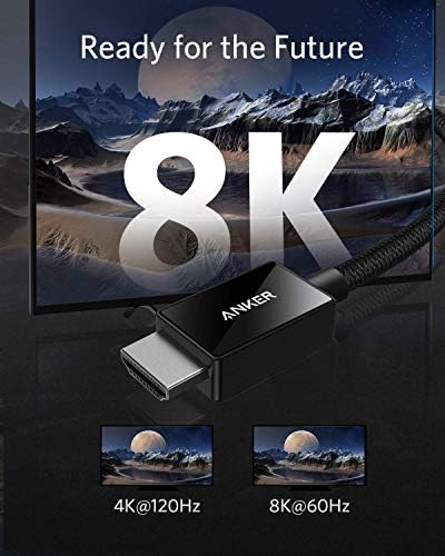Anker HDMI Cable 8K@60Hz, 6.6FT Ultra High Speed 4K@120Hz 48Gbps Ultra HD, HDMI Cable Support Dynamic HDR,eARC,Dolby Atmos,Compatible with PlayStation 5,Xbox Series X,Samsung TVs (Pack of 2) 6.6 Feet (Pack of 2)