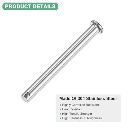 M METERXITY 10-Pack Single Hole Clevis Pins, M8 x 100mm 304 Stainless Steel Flat Head Clevis Pins for Mechanical Linkage/Trucks/Lawn Mower, Link Hinge Pin Reusable M8x100mm