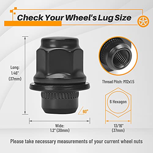 MIKKUPPA M12x1.5 Lug Nuts & 24PCS Lug Nut Covers - Replacement for Toyota Lexus Factory Wheels