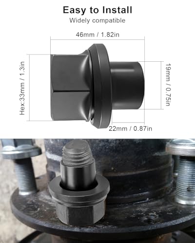6Pcs 19mm Sleeve Flanged Wheel Lug Nuts M22x1.5 Hex 33mm Fit for Heavy Duty