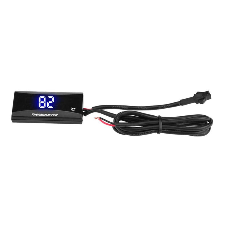 Keenso Motorcycle Thermometer Digital Blue, Motorcycle Digital Thermometer Water Temperature Digital Hygrometer Humidity Temperature Meter for Racing Scooter