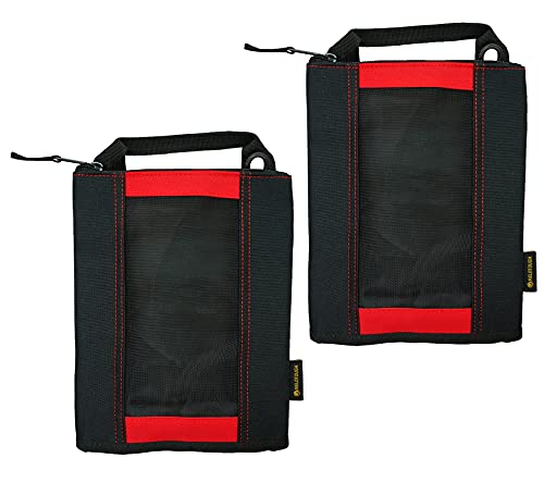 MELOTOUGH 2 PACK Fastener Bag Utility Canvas Zipper Tool Bag + 2 PACK Utility Tool Tote bag Combo Kit-Includes 1 Medium & 1 Small Tool Organizer Bags