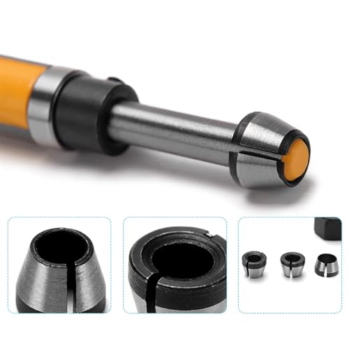 Pack of 3 Collets Adapter, Collet Chuck Tool Adapter with 2 Clamping Nuts for Straight Grinder Cutting Engraving Machine