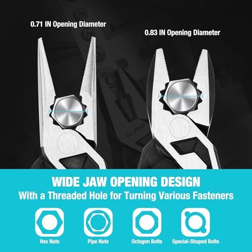 DURATECH 3-Piece Compound Pliers Set with Wire Cutter & Threaded Hole