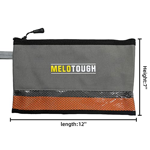 Melo Tough Multi Small Tool Pouch Zipper Bag + Canvas Fastener Bag Small Tool Pouches with Carabiner Clip