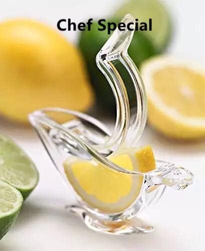 New Acrylic Manual Lemon Slice Squeezer, Portable Transparent Fruit Juicer, Elegance Bird Shape, Hand Juicer for Orange Lemon Lime Pomegranate (4Pcs) (8Pack) 8Pack