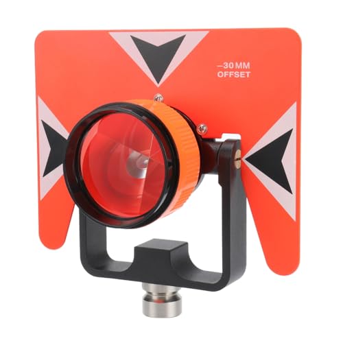 All-Metal Single Tilt Prism 64mm Copper-Coated Surveying Prism, High Precision 5/8" Thread, 0/-30mm Offset Total Stations Prism with Case Soft Bag for Land, Tunnels, Mines, and Roadwork Surveying