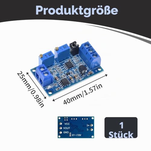 Voltage Converter Module Industrial Signal Module 4-20mA Voltage 4-20mA 0-20mA to 0-3.3V 0-5V 0-10V Adjustable Industrial Converter Compatible with Microcontroller Automatic