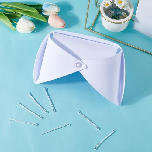 CREATCABIN Pack of 3 White Nurse Hat with Headband Nurse Cap Cotton Women's Nurse Hat with 10 Hair Clips for Nurses Outfit Party Cosplay Halloween White-3pcs