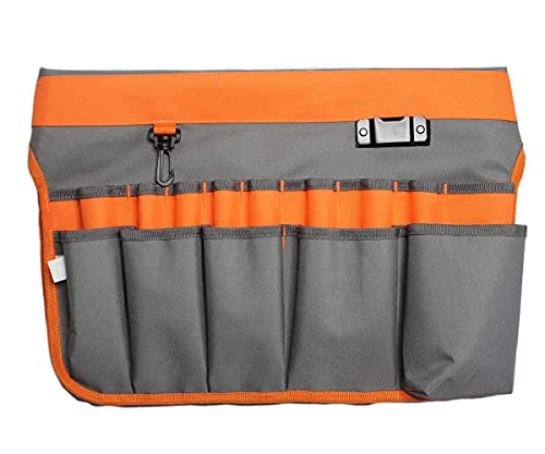 MELOTOUGH Bucket Idea Bucket Tool Organizer With 35 Pockets Fits to 3.5-5 Gallon Bucket,Work Knee Pads for Men Women Construction, Flooring, Roofing - Comfortable and Non Slip(Orange)