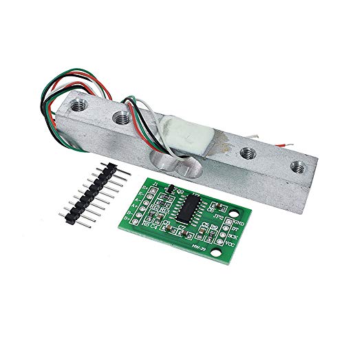 HX711 Weight Sensor Module Kit Digital Load Cells Weight Sensor A/D Module 5kg Portable Electronic Kitchen Scale for Arduino with 3.5mm x 1.35mm Power Cable, Scale Display Module